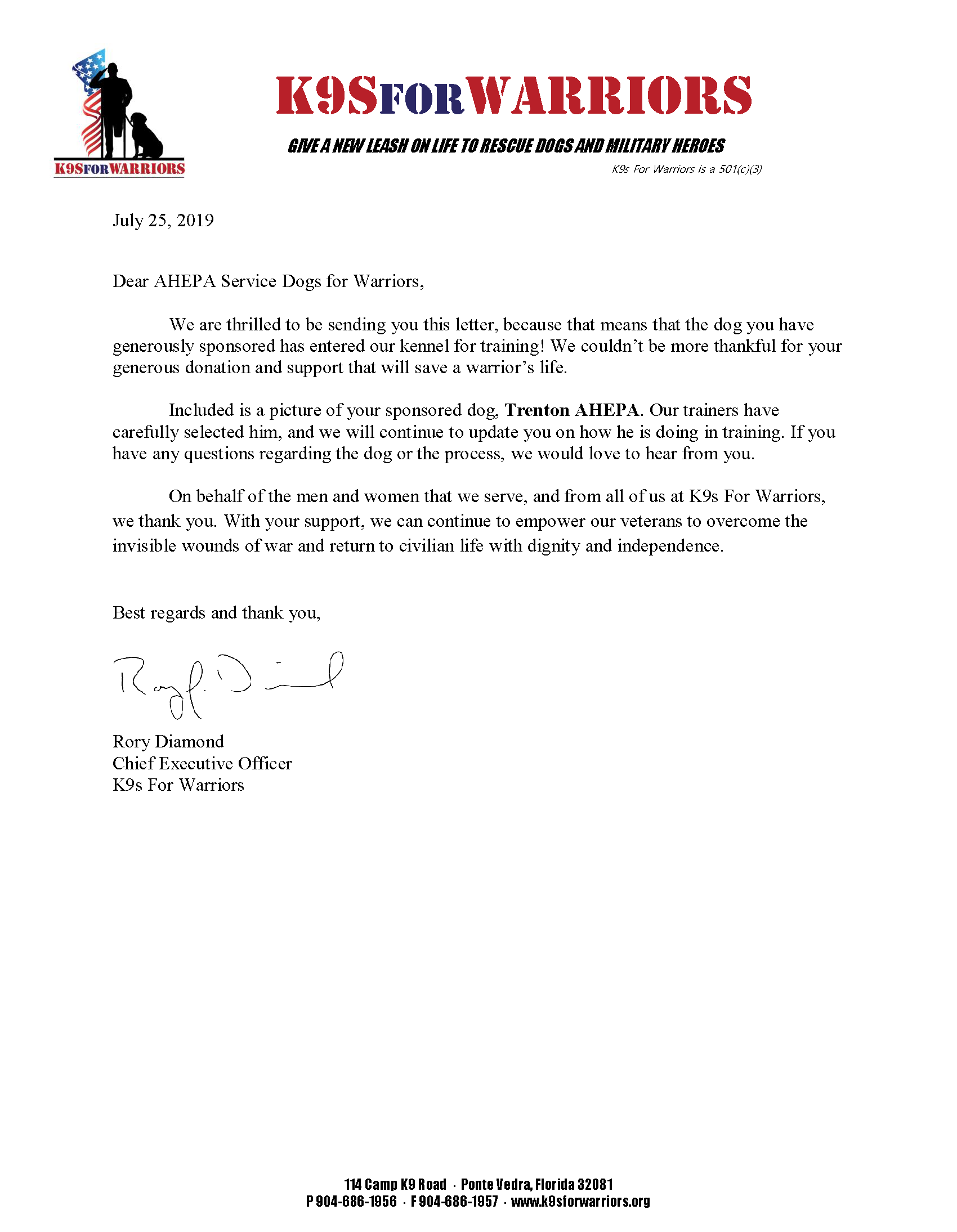 AHEPA Service Dogs for Warriors Trenton AHEPA